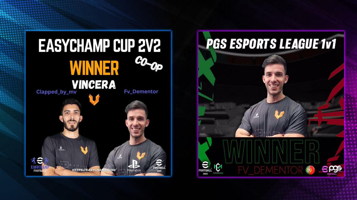 1vs1 🥇
Co-op 2vs2 🥇
@eFootballEaCh 
<a href="/teamvincera/">Vincera</a> 
<a href="/Clapped_by_mv/">Clapped_by_mv</a>