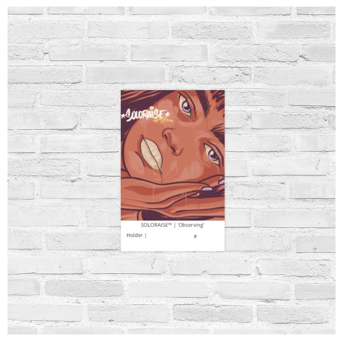 soloraise.eth (@soloraise) on Twitter photo Gm! Aquí el preview del Print Exclusivo del NFT ‘Observing’ x SOLORAISE™️ #soloraisecommunity #soloraiseNFT
•
El print tendrá el nombre del holder, número de compra, y la firma aprobada por el artista <a href="/xavamaldonado/">XavageMode</a>🌹 Gm! Aquí el preview del Print Exclusivo del NFT ‘Observing’ x SOLORAISE™️ #soloraisecommunity #soloraiseNFT
•
El print tendrá el nombre del holder, número de compra, y la firma aprobada por el artista <a href="/xavamaldonado/">XavageMode</a>🌹