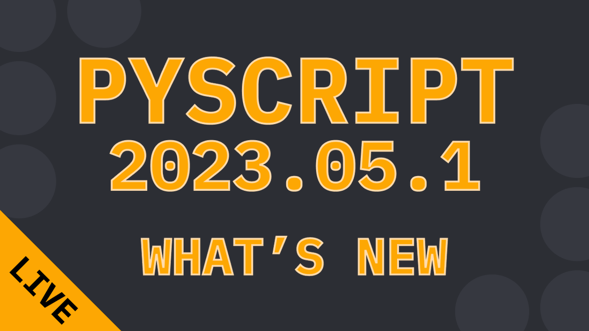 JeffersGlass's tweet image. Want to get on the bleeding edge of @pyscript_dev development?
To go with this week's release of #PyScript 2023.05.1, I'm hosting a live presentation on all the new features, changes, and what's coming next.
Saturday 6/24, 1500 UTC (10AM Chicago).
Link in next tweet 👇