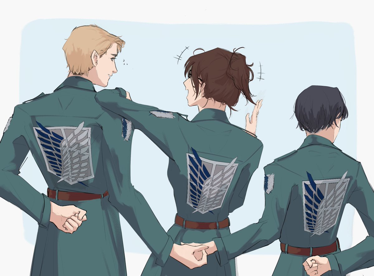 Just wanted to draw something silly and cute
#eruri #erwin #hange #levi