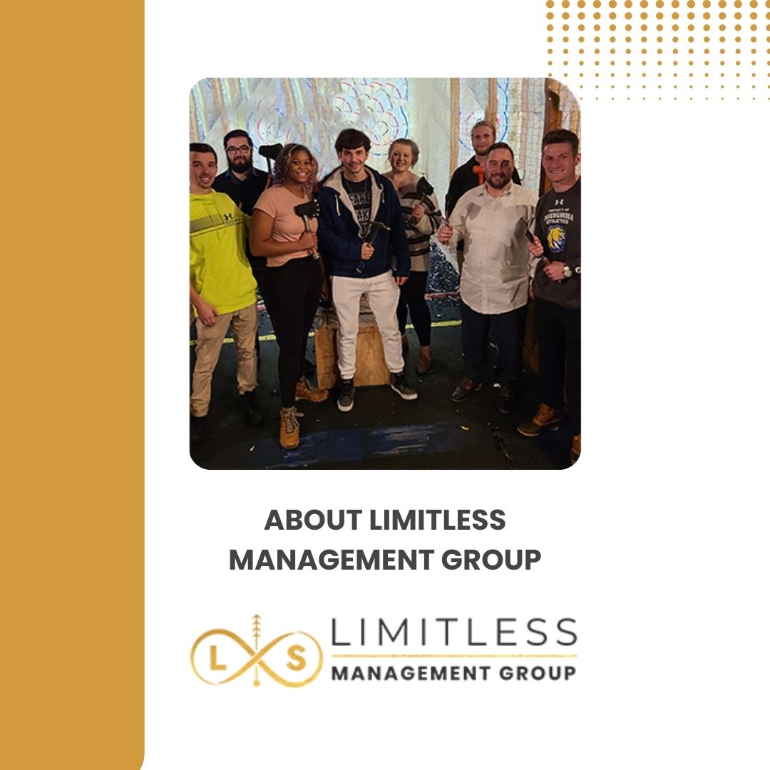 ABOUT LIMITLESS MANAGEMENT GROUP

#marketingagency #businessmanagement #customeracquisition #directsales #entryleveljobs
#businessskilldevelopment #leadershiptraining #jobopportunities #managementtraining
#marketingcareers #communicationskill