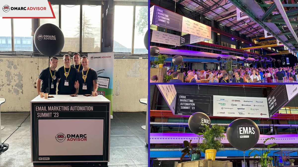 DMARC Advisor (@dmarcadvisor) on Twitter photo DMARC Advisor is enjoying the <a href="/DDMA_EMAS/">Email Marketing Automation Summit</a>
in Amsterdam today🕺. The day has not ended yet, don't forget to visit our booth! We love catching up with you. #emas23 #dmarcadvisor DMARC Advisor is enjoying the <a href="/DDMA_EMAS/">Email Marketing Automation Summit</a>
in Amsterdam today🕺. The day has not ended yet, don't forget to visit our booth! We love catching up with you. #emas23 #dmarcadvisor