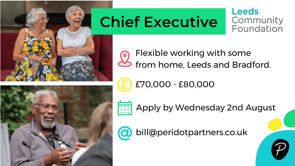 Peridot Partners (@peridotpartners) on Twitter photo 📢 NEW ROLE | Positively transform lives and communities in West Yorkshire
<a href="/LeedsCommFound/">Leeds Community Foundation</a> seek a new CEO who is passionate about the impact that they can make, comprehending the complexities of instigating change in communities facing entrenched inequity.
bit.ly/3PySOeu 📢 NEW ROLE | Positively transform lives and communities in West Yorkshire
<a href="/LeedsCommFound/">Leeds Community Foundation</a> seek a new CEO who is passionate about the impact that they can make, comprehending the complexities of instigating change in communities facing entrenched inequity.
bit.ly/3PySOeu