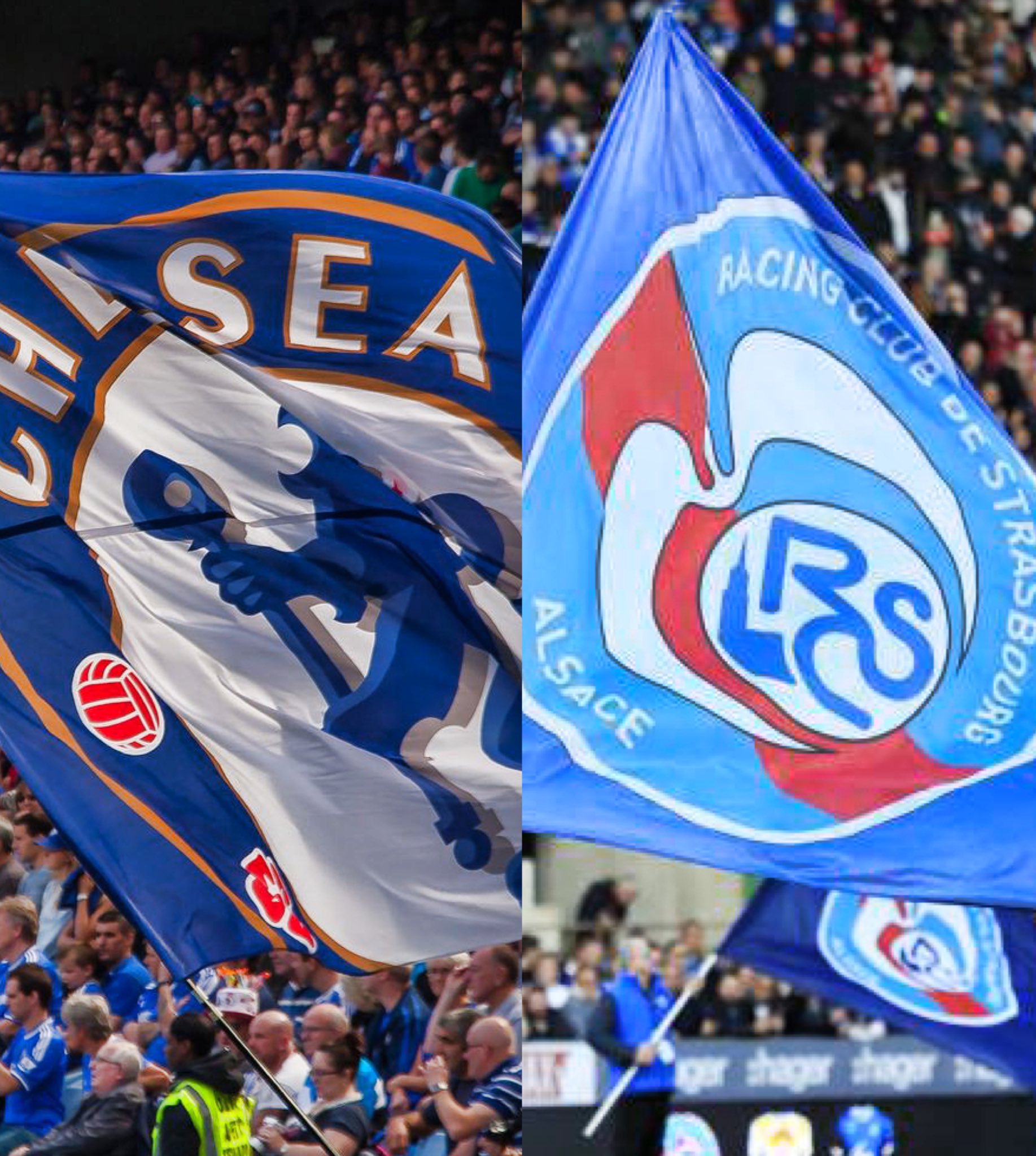 Abstract realistic french association football flag. Motion. Racing Club de Strasbourg  Alsace flag. For editorial use only Stock Photo - Alamy