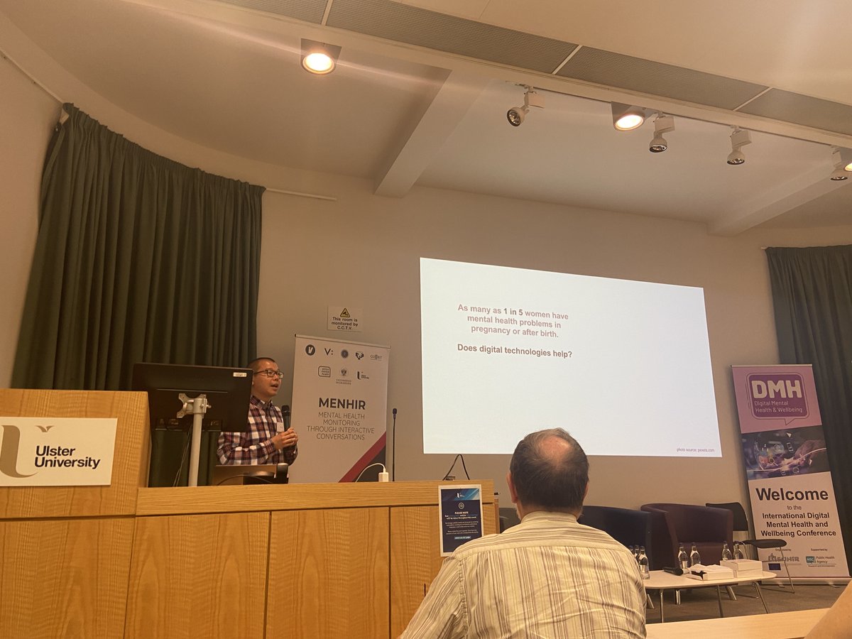 Next we have <a href="/ezhucation/">Zhen Zhu</a> from <a href="/KBS_Kent/">Kent Business School</a>, discussing how he has applied a #MachineLearning approach to improve the monitoring of #MaternalMentalHealth throughout pregnancy🤰

#UlsterDMH2023 #NLP #Maternity