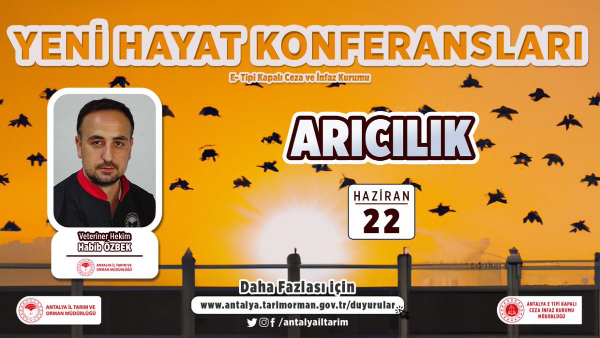 Antalya İl Tarım ve Orman Müdürlüğü (@antalyailtarim) on Twitter photo Yeni Hayat Konferansları
İl Müdürlüğümüz ve Antalya E Tipi Kapalı Ceza İnfaz Kurumu işbirliğiyle mahkumlara tarım konferanslarıyla yeni bir hayatın kapılarını aralıyoruz.
Bu ay #Arıcılık 🐝
#GelecekTarımda
#TarımAntalyada
<a href="/ibrahimyumakli/">İbrahim Yumaklı</a> <a href="/ersinyazici1/">Ersin YAZICI</a> <a href="/gokhankaraca_/">Gökhan Karaca</a> Yeni Hayat Konferansları
İl Müdürlüğümüz ve Antalya E Tipi Kapalı Ceza İnfaz Kurumu işbirliğiyle mahkumlara tarım konferanslarıyla yeni bir hayatın kapılarını aralıyoruz.
Bu ay #Arıcılık 🐝
#GelecekTarımda
#TarımAntalyada
<a href="/ibrahimyumakli/">İbrahim Yumaklı</a> <a href="/ersinyazici1/">Ersin YAZICI</a> <a href="/gokhankaraca_/">Gökhan Karaca</a>