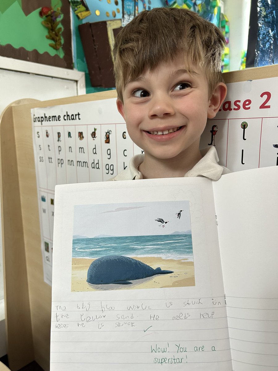 Roscoe_Primary's tweet photo. Amazing independent work, down in Reception this afternoon! Look at how incredible our sentences are!🌟✏️ #RP_Reception #RP_Literacy https://t.co/DtzxpaoUcY