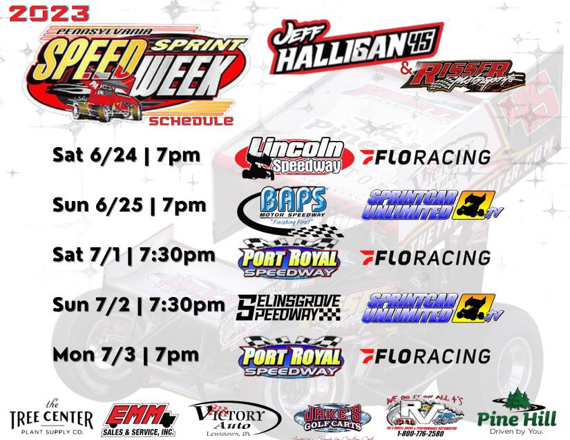 Our team’s 2023 <a href="/PASpeedWeek/">PA Speedweek</a> schedule!