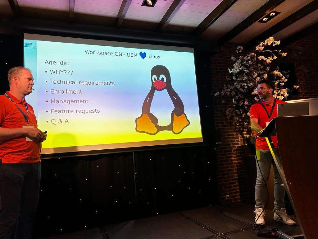 EUC TechCon (@euctechcon) on Twitter photo Next up zijn <a href="/jadijkstra60/">Johan Dijkstra</a> en Mikhail Zuskov over de mogelijkheden en uitdagingen van Linux management met VMware Workspace ONE. Naast de theorie, laten ze het meteen in de praktijk zien tijdens de verschillende demo's. Next up zijn <a href="/jadijkstra60/">Johan Dijkstra</a> en Mikhail Zuskov over de mogelijkheden en uitdagingen van Linux management met VMware Workspace ONE. Naast de theorie, laten ze het meteen in de praktijk zien tijdens de verschillende demo's.