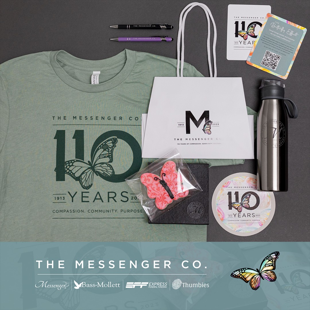🦋 We love doing special things in celebration of YOU! 🦋 Surprise giveaways full of Messenger swag are on their way to each of our lucky 110th callers throughout the month of May. Such a fun way to celebrate 110 years serving funeral partners!