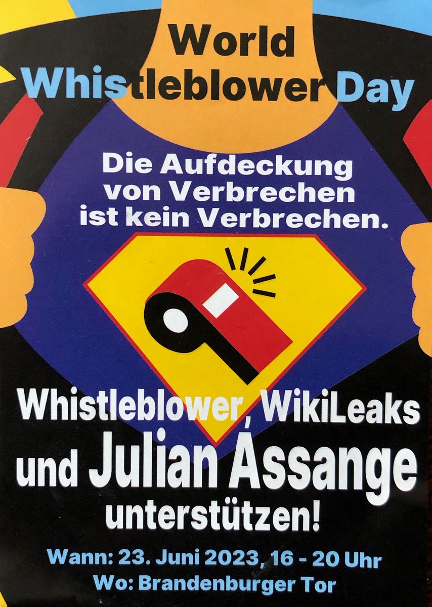 ⏰Morgen, Freitag ➡️#WhistleblowerDay
23.07. 17-20 Uhr #BrandenburgerTor

In Memoriam  
#DanielEllsberg #PentagonPapers

Thanks to #ChelseaManning & @Snowden