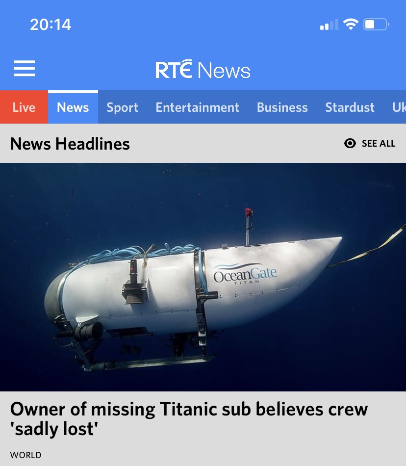 ScottDurkin_'s tweet photo. @rtenews Is the owner not on the submarine? https://t.co/ZODYN7m7Lt