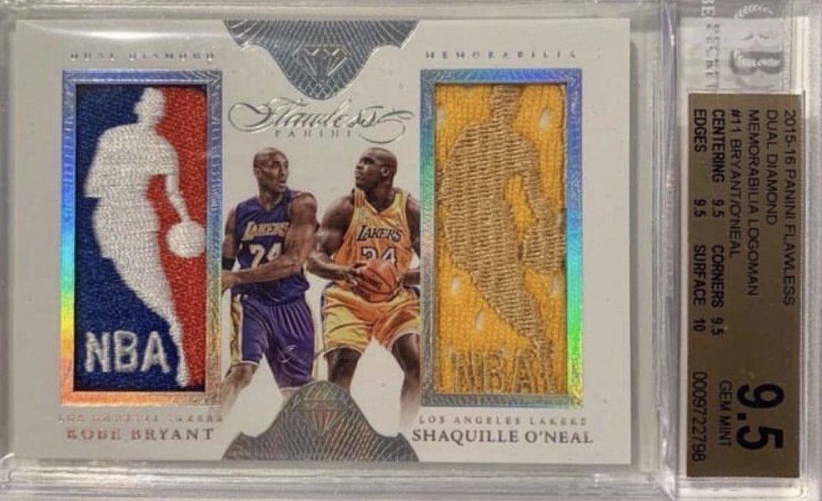 Kobe & Shaq game-used Logoman 1/1...