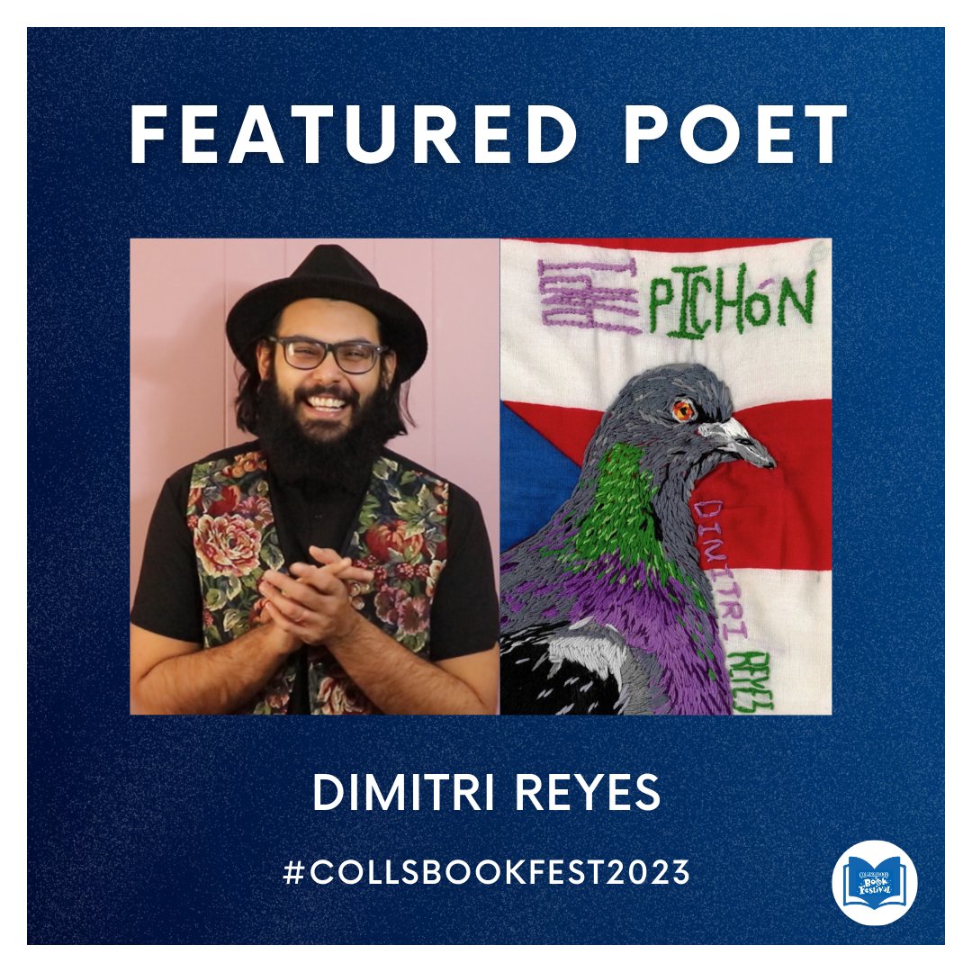 Dimitri Reyes is a featured poet at #collsbookfest2023
He is a Boricua multidisciplinary artist, content creator, and educator from NJ. His upcoming book unearths the complexities of diaspora by retelling and revisioning history, from the lived experiences of Puerto Ricans.