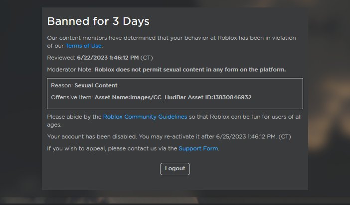 MonariArtz's tweet image. Banned for sexual content??? but what&apos;s sexual about this???-  

#RobloxDev #robloxmoderation #roblox
