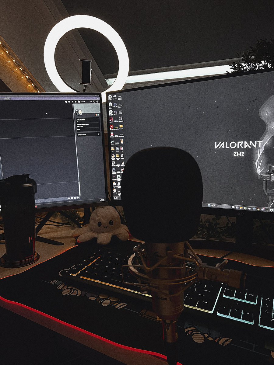 looook i got a new mic and a ringlight 🥹🤍 #streamer #girlstreamer #twitchgirl #gamergirl #gingergirl #gamesetup #pcsetup