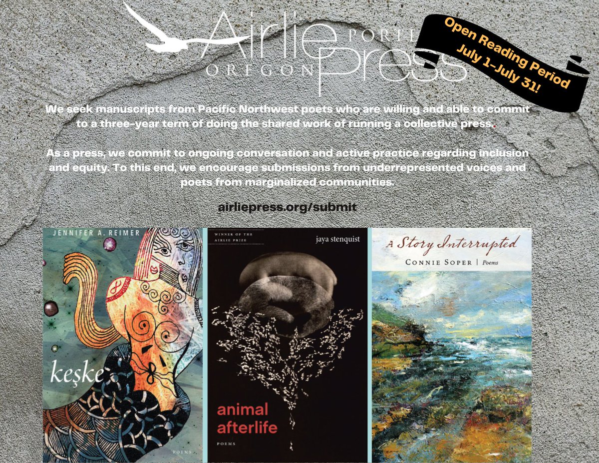 Nine days until our open reading begins, a biblical 40 days 'til it shuts.
airliepress.org/submit