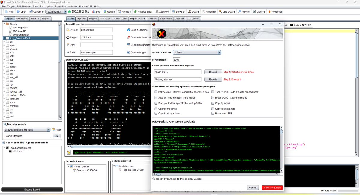 Exploit_Pack's tweet photo. The real deal, 39.500+ exploits, post-exploitation modules, monthly updates, free online live training and support. https://t.co/fAQup3usQ7

#CyberSecurity #infosec #0day #exploitpack #cybersec #infosecurity #Exploit #Hacking #Pentesting #ransomware https://t.co/yUr0249mCP