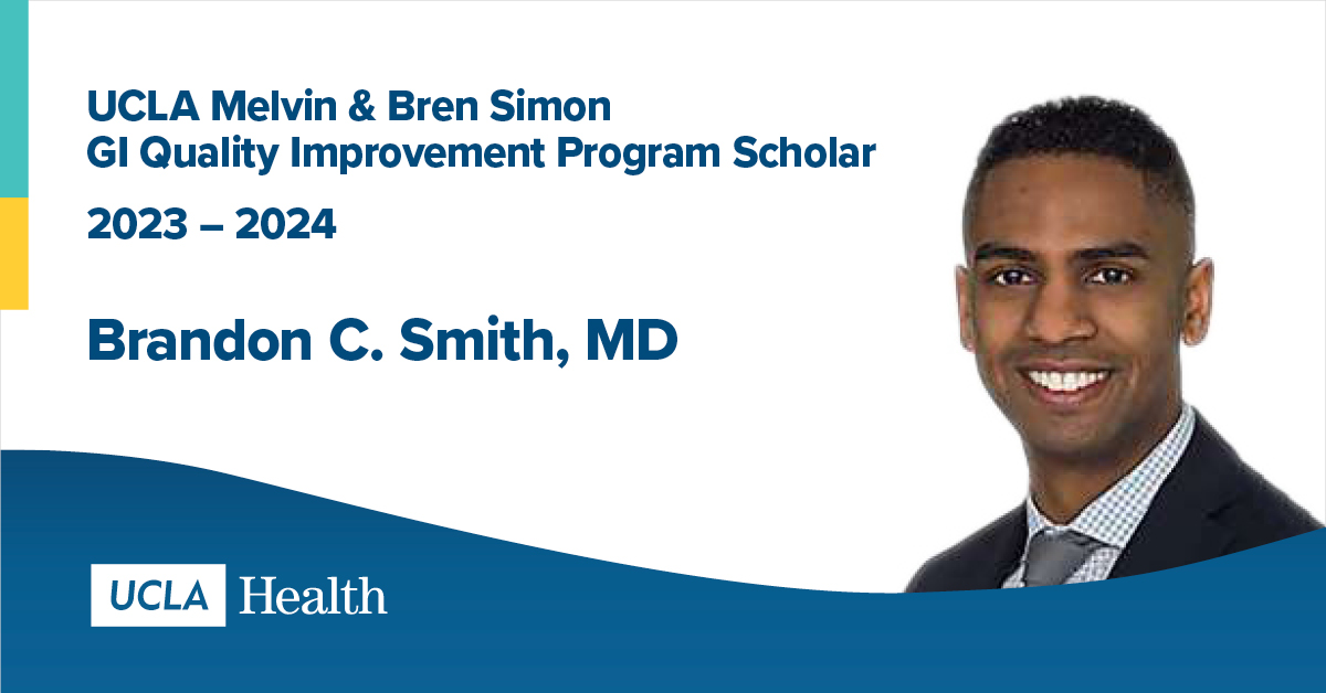 🙌 Dr. Brandon C. Smith joins #UCLAGI as the 2023-24 GI Quality Improvement Program Scholar. The program is directed by <a href="/drfolamay/">Fola May, MD PhD</a>. He will participate in #QI improvement &amp; health care delivery efforts across the division, <a href="/DOM_UCLA/">Department of Medicine at UCLA Health</a> <a href="/UCLAHealth/">UCLA Health</a>.

👉Program bit.ly/2Uxxlc2