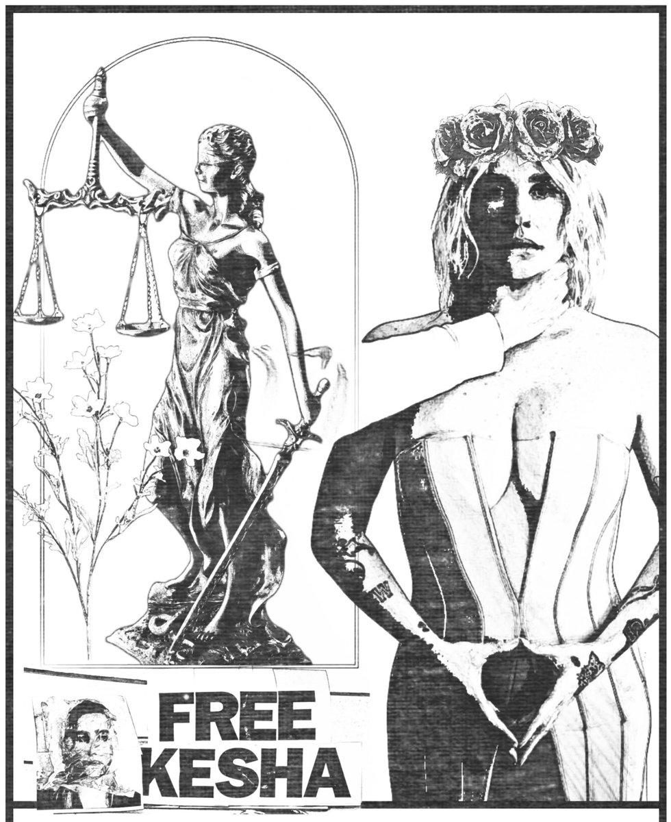 I created this to advertise the free Kesha protests, but it is still a symbol of all Kesha had to endure just to be freed.
Survivors should never have to go through this much just to be heard. 
#FreedKesha #FreeKesha