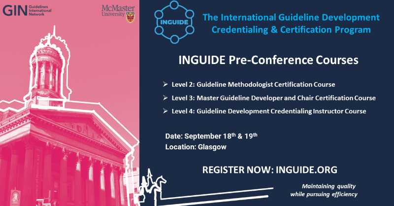Are you interested in Guidelines Development Training Courses? Discover the exceptional INGUIDE course offerings at: INGUIDE.org

A partnership between McMaster @HEI_mcmaster & the GIN @gin_member.

#GuidelinesTraining  #ProfessionalDevelopment #SystematicReview
