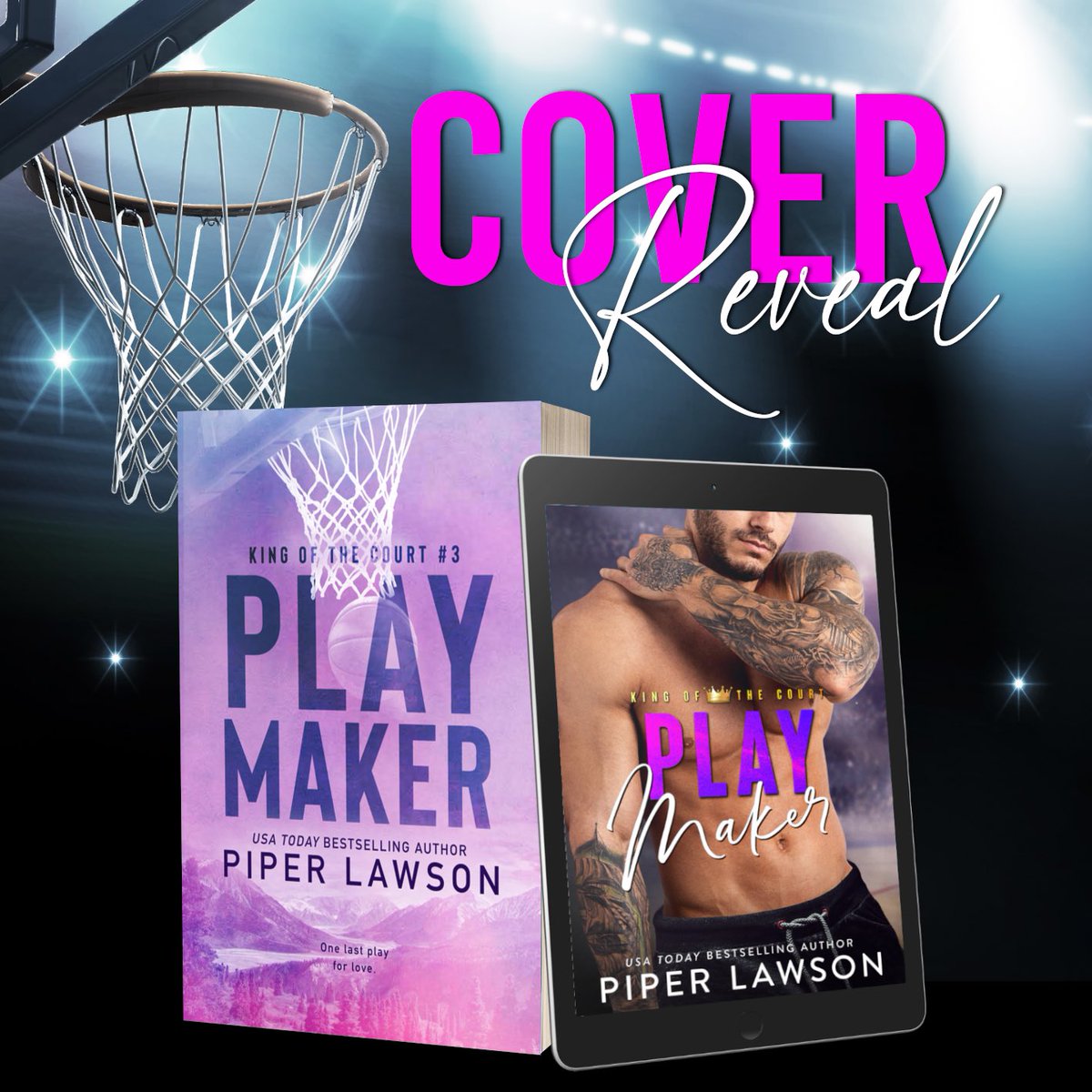 Piper Lawson has revealed the gorgeous cover for Play Maker, releasing August 29, 2023! Pre-order today on all platforms! bit.ly/41J7D0W @valentine_pr_  #SportsRomance #GrumpySunshine #Athlete #AgeGap #BadBoyGoodGirl #FoundFamily #ComingofAge #Redemption #StartingOver