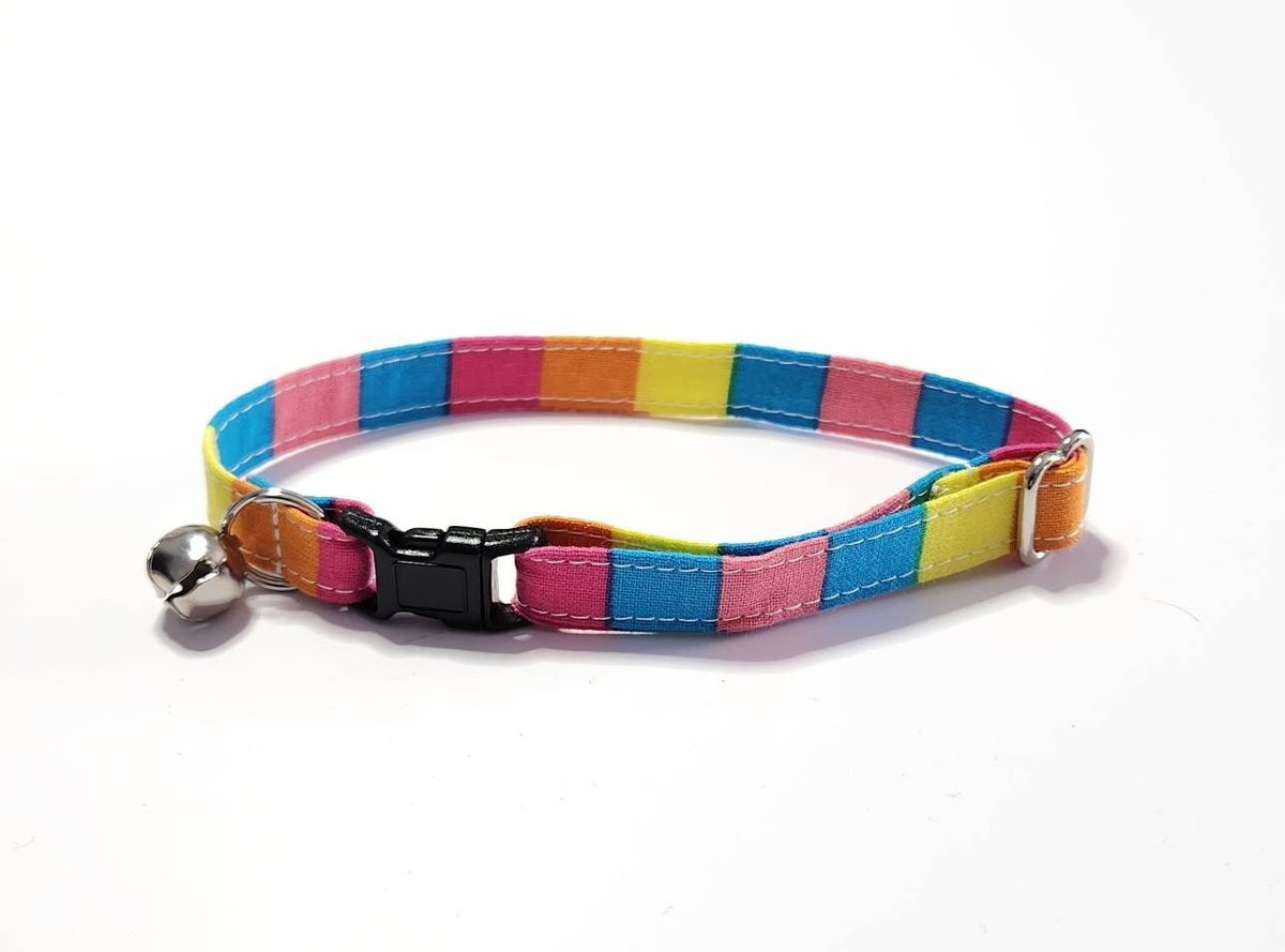 Excited to share the latest addition to my #etsy shop: Summer Stripes Breakaway Cat Collar - Tag Ring Opt Bell - Small Kitten to Large Cat - Thin Lightweight Washable Fabric Collar etsy.me/3CKwQh2 #striped #flat #quickreleasebuckle #cat #kittencollar #catcollar