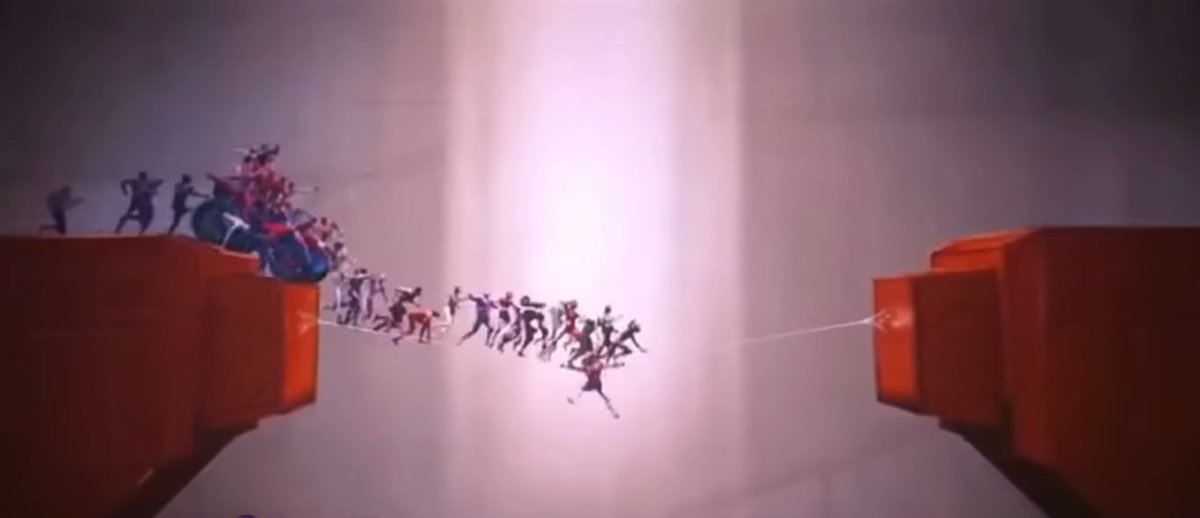 @balisonqs I thought I was going insane while I was watching reviewers because I noticed that in the chase scene there's also something different.

In one version when the 'spiders' get to this part they fall, while in the other they get launched in the air.