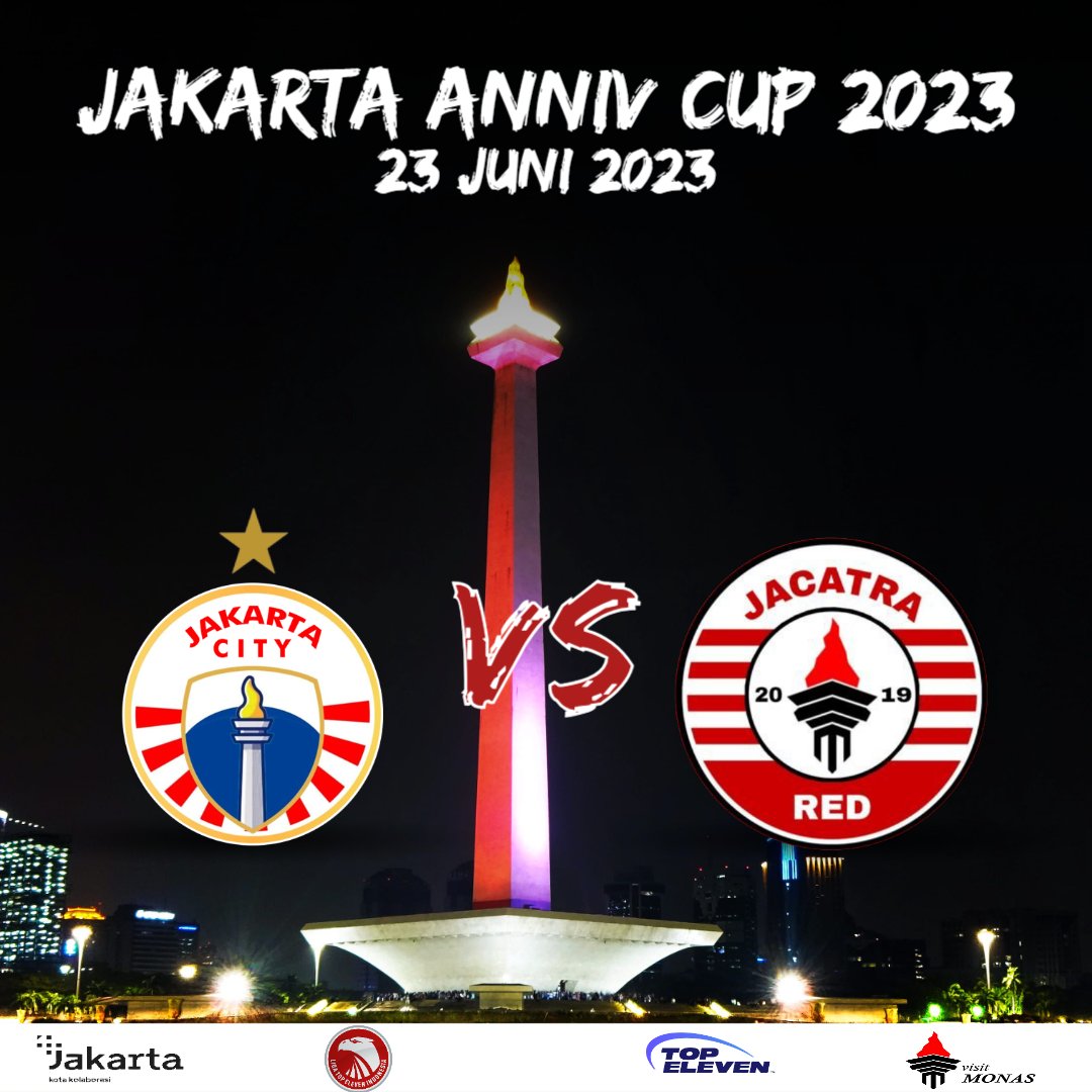 Jakarta City FC (@jakartacityfc) on Twitter photo Dalam rangka menyambut Hari Jadi Kota Jakarta yang ke 496, Jakarta City akan menggelar turnamen Top Eleven bertajuk "Jakarta Anniv Cup 2023" bersama <a href="/JacatraRed/">Jacatra Red</a>π
Acara digelar sebagai bentuk kecintaan kepada kota Jakarta dan bentuk silaturahmi sesama tim Jakarta
#HUTJakarta496 Dalam rangka menyambut Hari Jadi Kota Jakarta yang ke 496, Jakarta City akan menggelar turnamen Top Eleven bertajuk "Jakarta Anniv Cup 2023" bersama <a href="/JacatraRed/">Jacatra Red</a>π
Acara digelar sebagai bentuk kecintaan kepada kota Jakarta dan bentuk silaturahmi sesama tim Jakarta
#HUTJakarta496