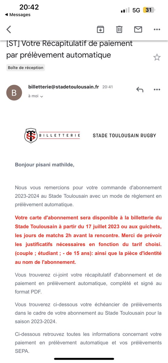 Mathoouu31's tweet image. C’est reparti pour une saison à t’es côtés @StadeToulousain ❤️🖤