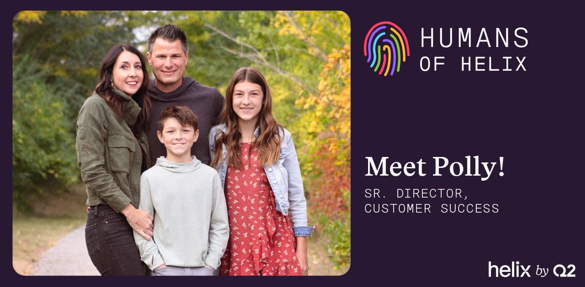helixbyq2's tweet photo. Congratulations to Polly Haiar, our most recent #HumansofHelix winner! Polly grew up in a small community in South Dakota, where she learned the value of building strong relationships that run deep. 🌳✨
Learn more about her story in the full article: https://t.co/va01M5Cbzh https://t.co/nz5vBh0nAC