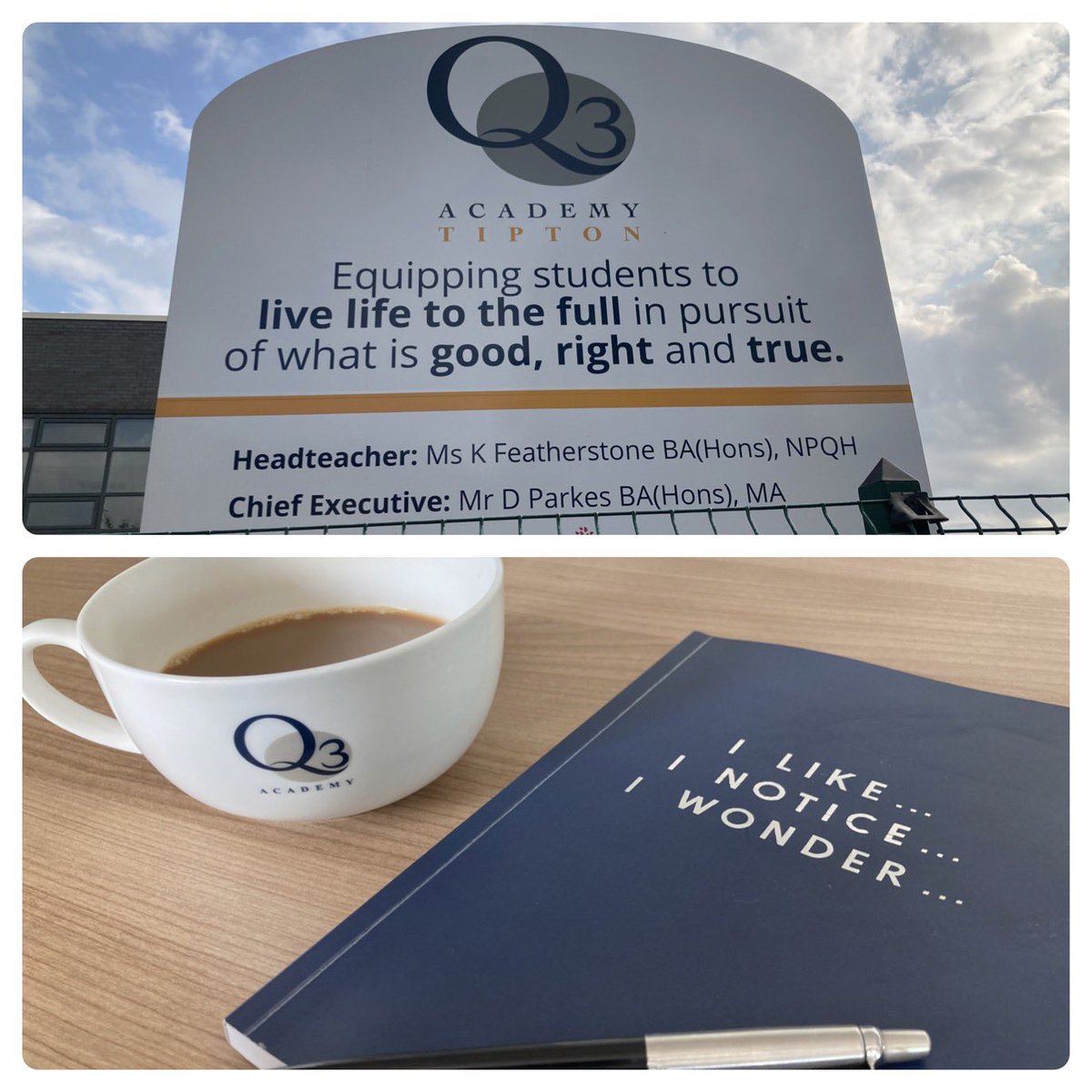 “What a privilege to visit @Q3Tipton today.  Great to meet the senior leaders and can’t wait to start the coaching process - good,right and true!”