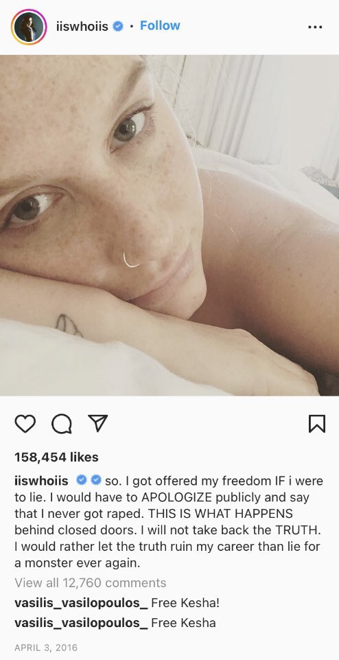 Lets look at the wording of Kesha’s statement and her post in 2016 #FreeKesha