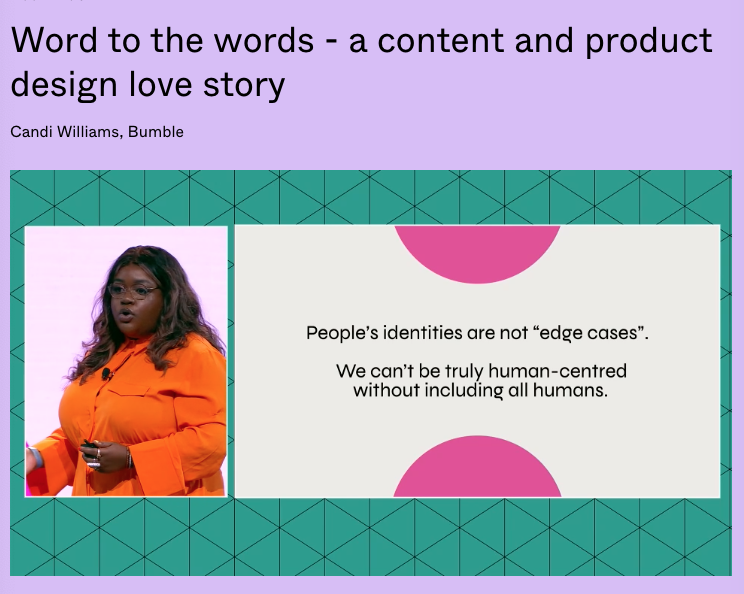 So great to see @candiwrites on the @figma Config stage, sharing important truths we all need to hear and embrace.
