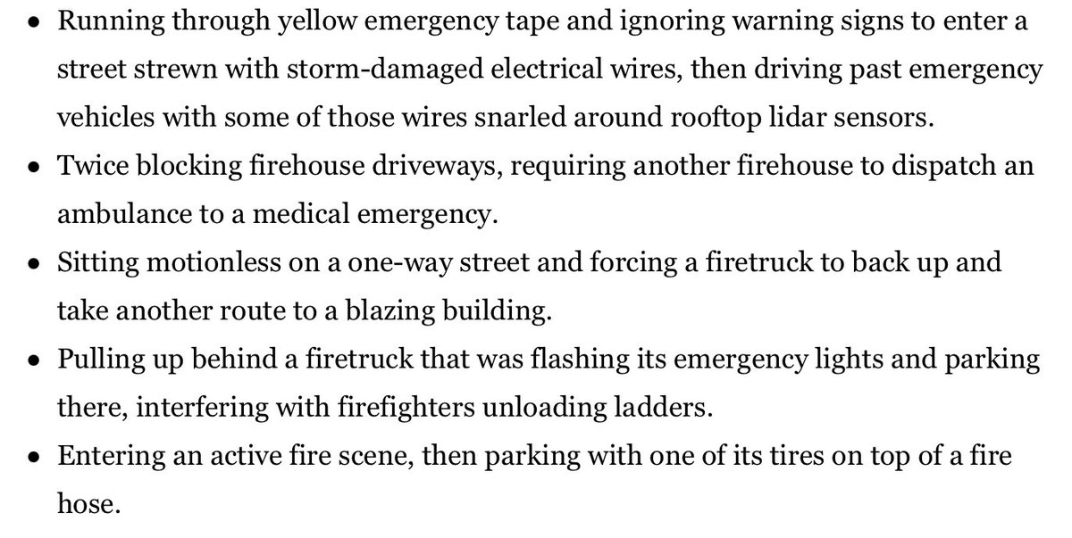 Moving fast and breaking things. The long tail is not solved by learning, fire chief not happy with humanless vehicles in SF
latimes.com/business/story…