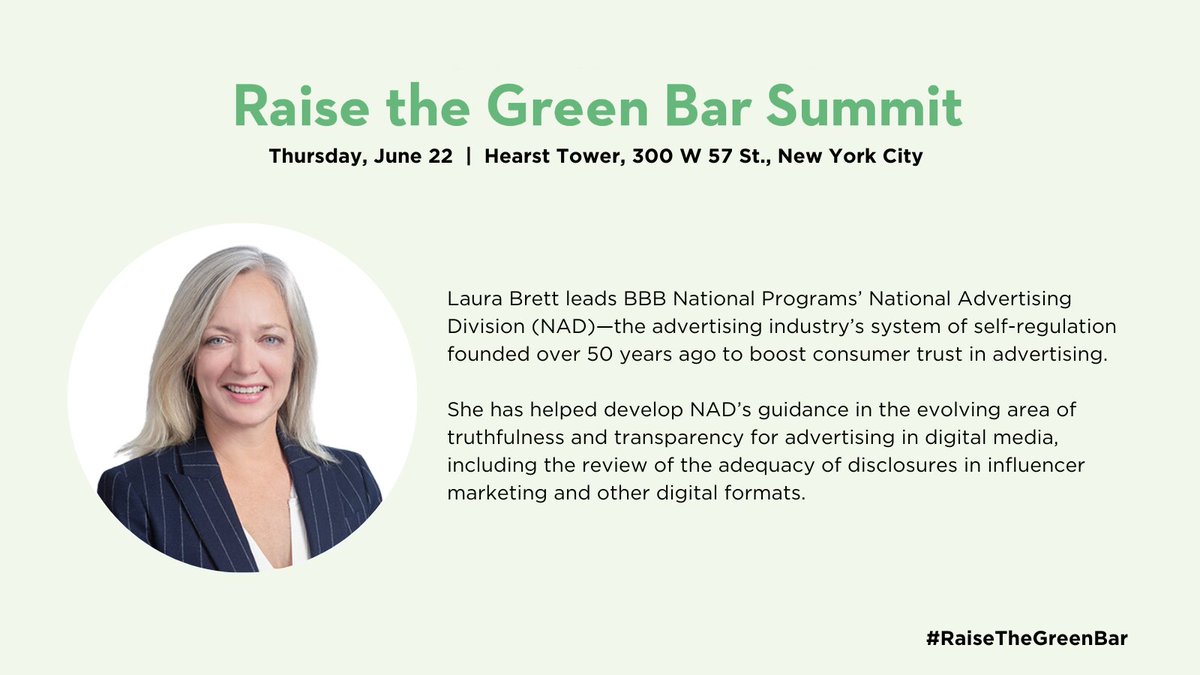 BBB_NtlPrograms's tweet photo. Today at #RaiseTheGreenBar, Laura Brett dives into how "greenwashing" has duped consumers and industries alike — and created a perfect storm of misinformation that's pervasive and dangerous.

Learn more: https://t.co/8CRSANyVpJ https://t.co/ScV9kuxZYl