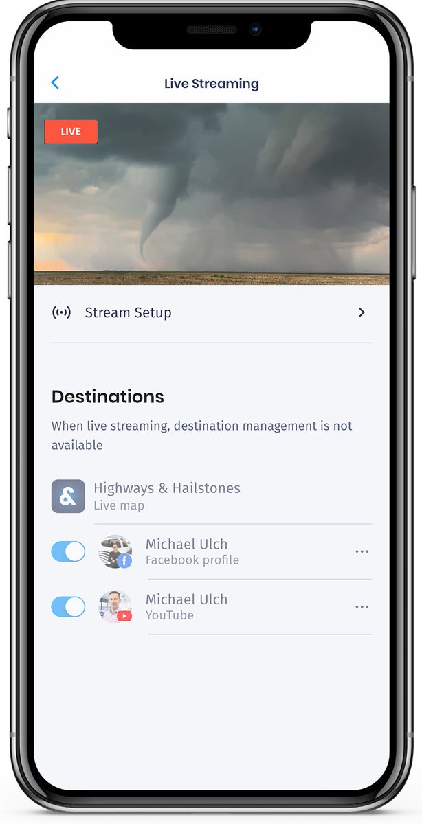 HighwaysHail's tweet image. #Simulcast your storm chase LIVE STREAM to our Live  Chase Map, #facebook &amp;amp; #youtube WITHOUT using extra cell data! Check out our FREE live stream platform for storm chasers, only on H&amp;amp;H

help.highwaysandhailstones.com/en/articles/80…

live.highwaysandhailstones.com

#restream #livestream #hh