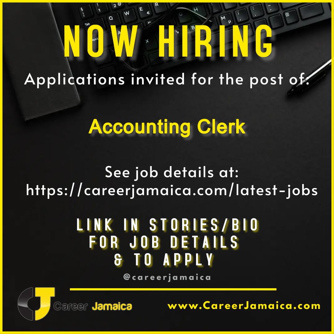 Accounting Clerk Wanted.

visit our website to apply bit.ly/43LOmgY

Follow us @careerjamaica for daily job posts

#careerja #recruitmentjamaica #careerjamaicarecruitment