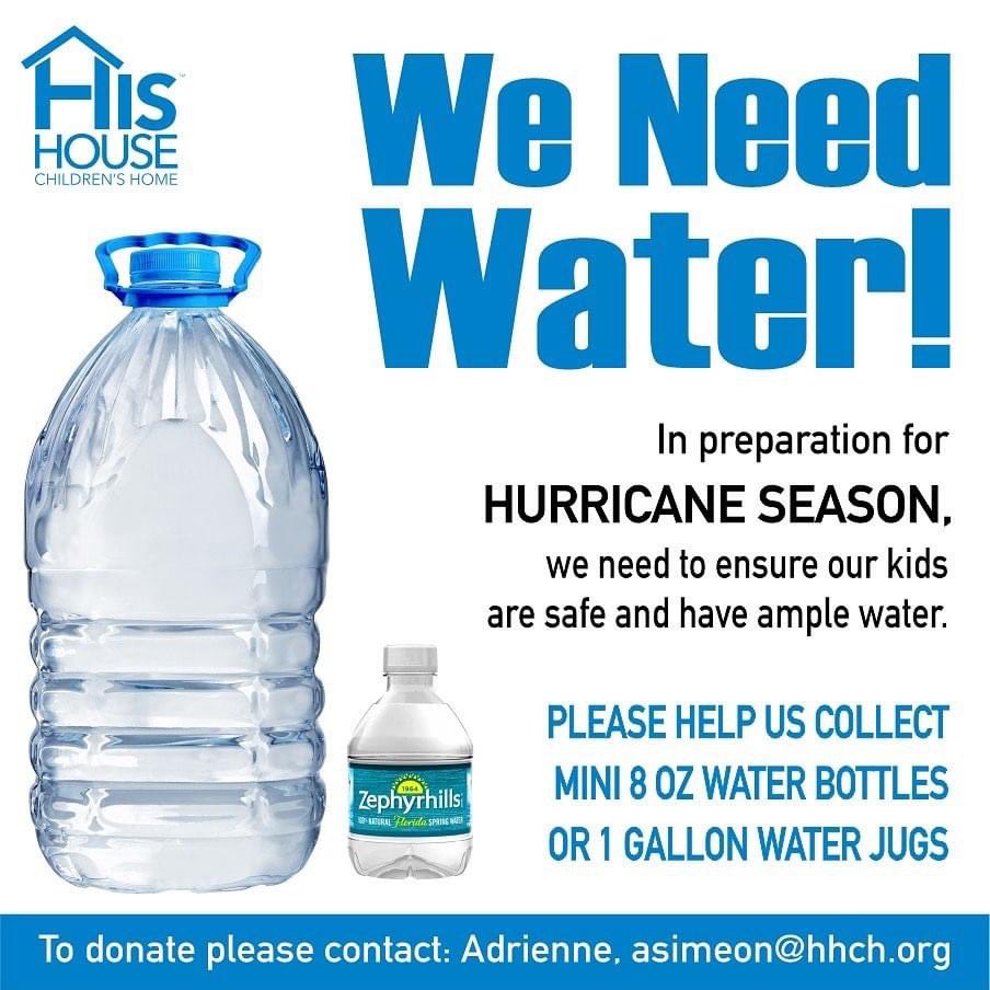 HHCH (@hishousemiami) on Twitter photo #HurricaneSeason Season is here! ⛈️
Help us ensure we have all the necessary items secured in preparation for potential storms. We are collecting mini or gallon size water bottles. Please contact Adrienne for a drop-off appointment: asimeon@hhch.org #hurricanesupplies #HurricaneSeason Season is here! ⛈️
Help us ensure we have all the necessary items secured in preparation for potential storms. We are collecting mini or gallon size water bottles. Please contact Adrienne for a drop-off appointment: asimeon@hhch.org #hurricanesupplies