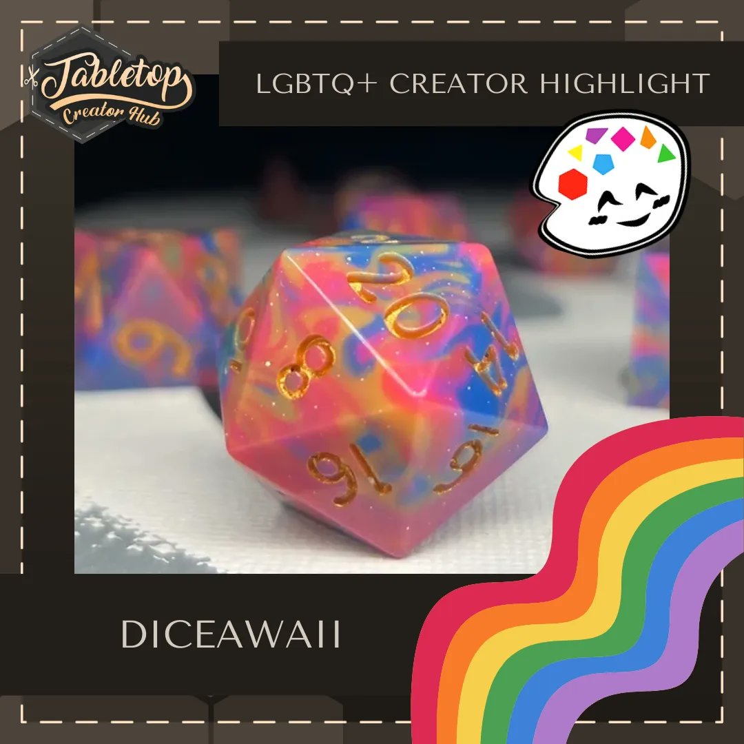 If you want to shop with LGBTQ+ owned businesses this month - this is where to look! We're back this week with even more creators - this time, a focus on highlighting some of our dicemakers!