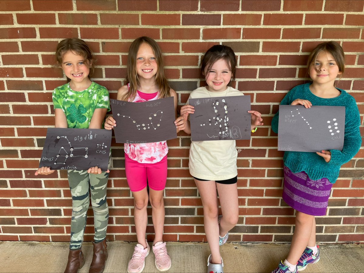 BedCoSchools's tweet photo. Recently our #SummerLearningCamp students' creativity reached new heights as they designed their own constellations! 🌟#BedfordCountySchools #DreamBig #RisingSecondGraders https://t.co/sJO5wEt0mV