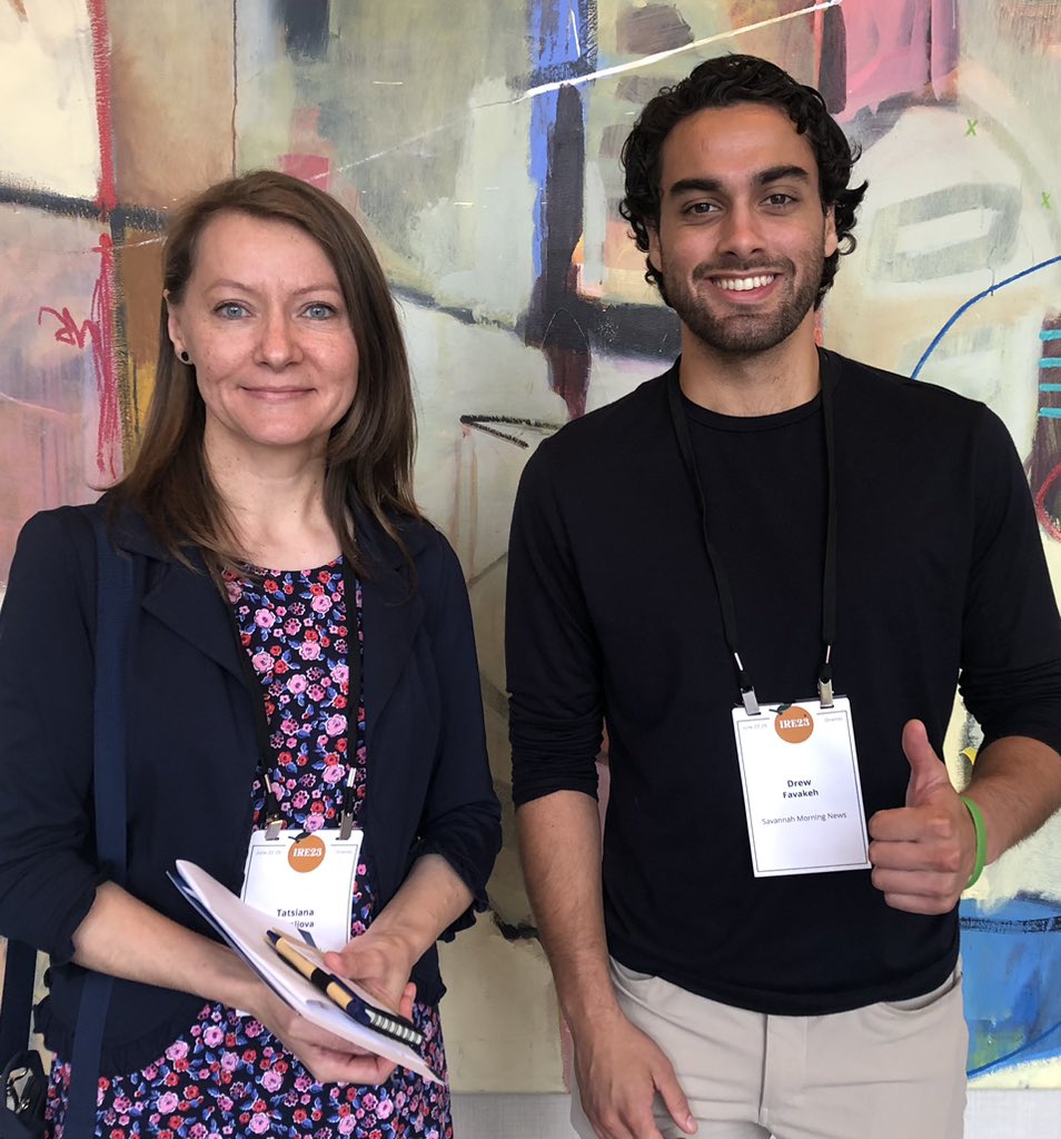 twiktani's tweet image. On the way to another session at #IRE23 conference ran into Drew Favakeh @drewfav, a former @ButlerCCom student and currently public safety/courts reporter at @SavannahNow!
Great to see our students thriving and pursuing careers they are passionate about!