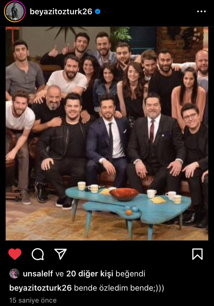 Beyazıt Öztürk’ten “Ben de özledim ben de “ paylaşımı ;) 
Buradan da anlıyoruz ki Geliyor Gelmekte Olan ;)))) 
BEYAZ SHOW