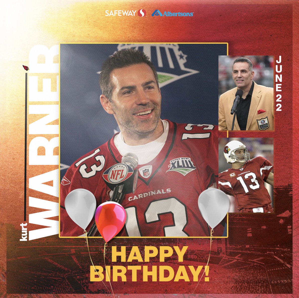 Happy Birthday to the one and only, @kurt13warner 🥳