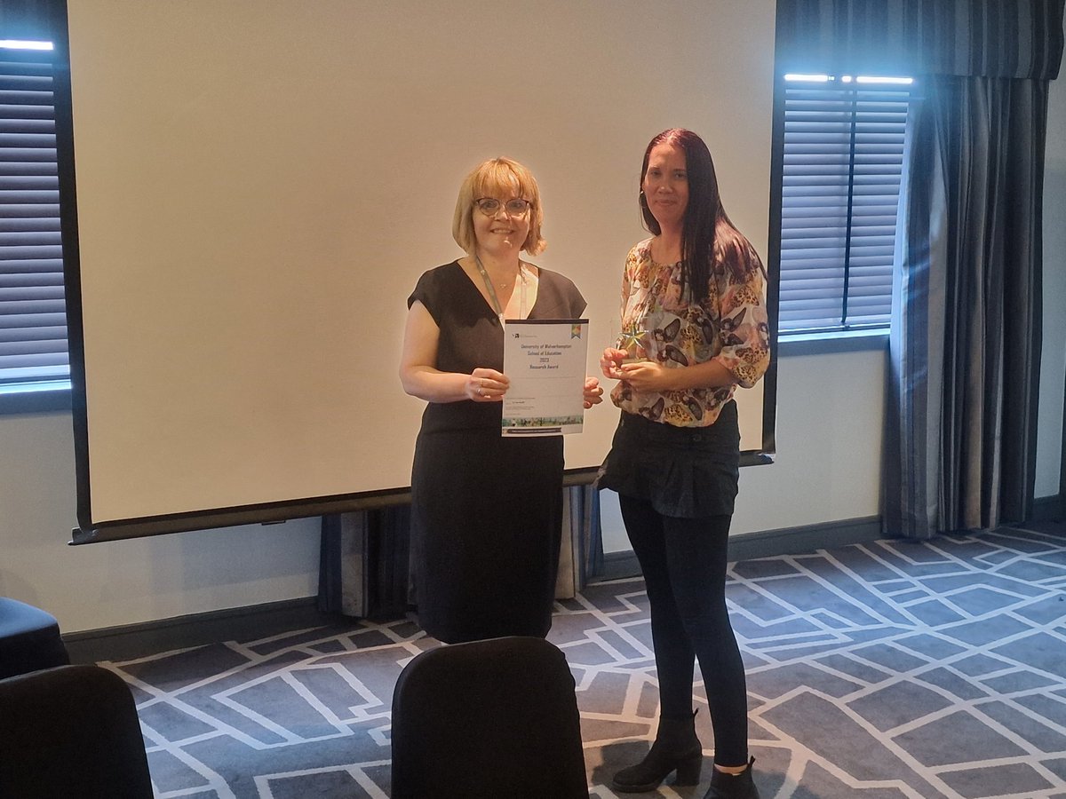 UoW_CREST's tweet photo. Congratulations to today's research award winners!! We are super proud of your work 👏🏾👏🏾👏🏾🥳🤓 @wlv_education @wlv_uni @UoWFEHW @DrLauraNicklin @drjfwells @HowardScott75 @EdDCarline #CREST #researchconference https://t.co/mZHRpRBbXt