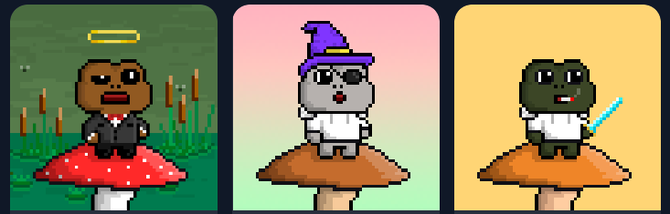 📢GIVEAWAY TIME📢

Win one of these three beautiful Toads😇🧙‍♂️⚔️

All you need to do is:

1⃣ Follow <a href="/toadstoolzNFT/">Toadstoolz NFT</a> &amp; @TheShred_ 
2⃣❤️&amp;🔄this tweet🐦
3⃣tag a friend in the comments

⏰48h

!croak🐸🍄🌈