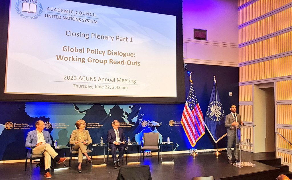 @David_unu (HLAB Secretariat): 'A coalition of ambition to take issues to the Summit of the Future and beyond.' @GGINetwork Global Policy Dialogue Closing Session at the @ACUNStweets Annual Meeting 2023.