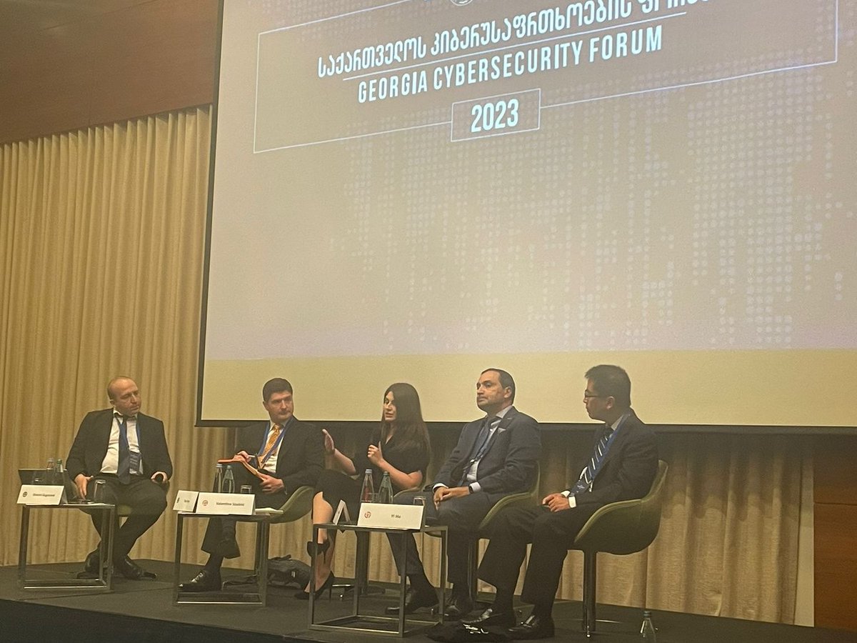 ITUEurope's tweet image. 🌐 Live from #CybersecurityForum in 📍#Georgia as @ITUEurope takes the stage for an insightful panel discussion on &apos;Emerging Technologies and Cybersecurity.’ 

Looking forward to a dynamic discussion with esteemed speakers! 🇬🇪 

#EmergingTech #DigitalSecurity #DigitalResilience