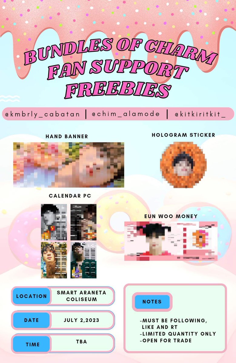 kmberleee's tweet photo. #ChaEunWooDunkinPH freebies BY @kmbrly_cabatan @chim_alamode &amp; @kitkiritkit_ 

a total of 1000+ freebies to be given away! 🫶🥹

— hand banner 
— 4 types of calendar pc
— hologram sticker 
— eun woo money

•1:1 ratio (random)
•read notes for mechanics 
•dm us for trades https://t.co/qOwMJ3Zbp6