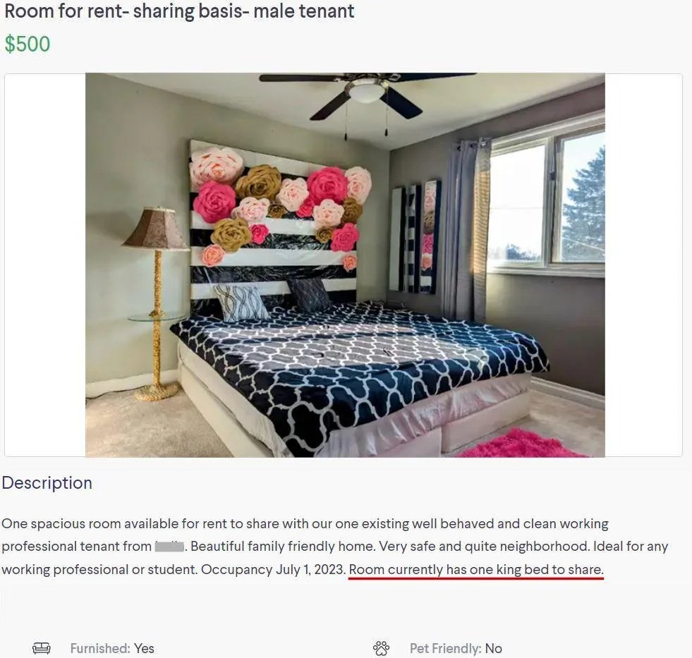 $500/month to sleep beside a guy you don't know 🤯 
@RE_MarketWatch 
#ToRE 👇🏽
